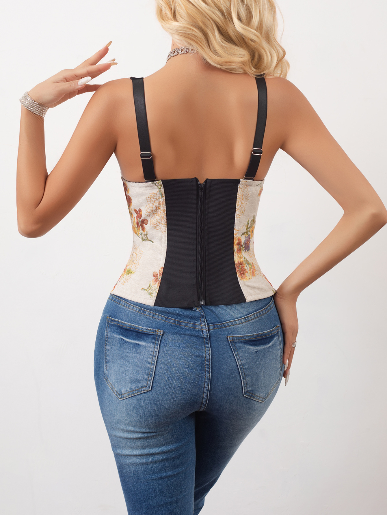 2026 Floral Tapestry Corset Top - Vintage Fishbone Slimming Shapewear